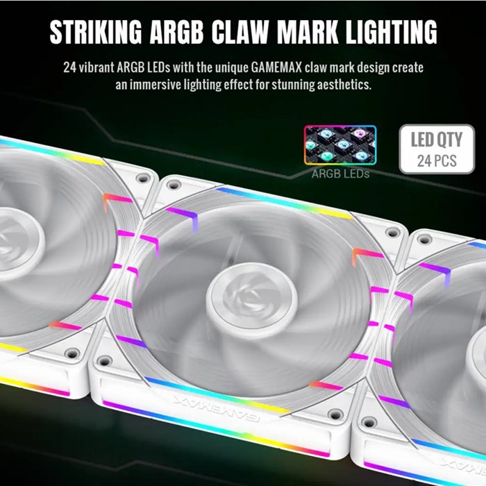 فن کیس گیم مکس Tornado T14 ARGB White - 4